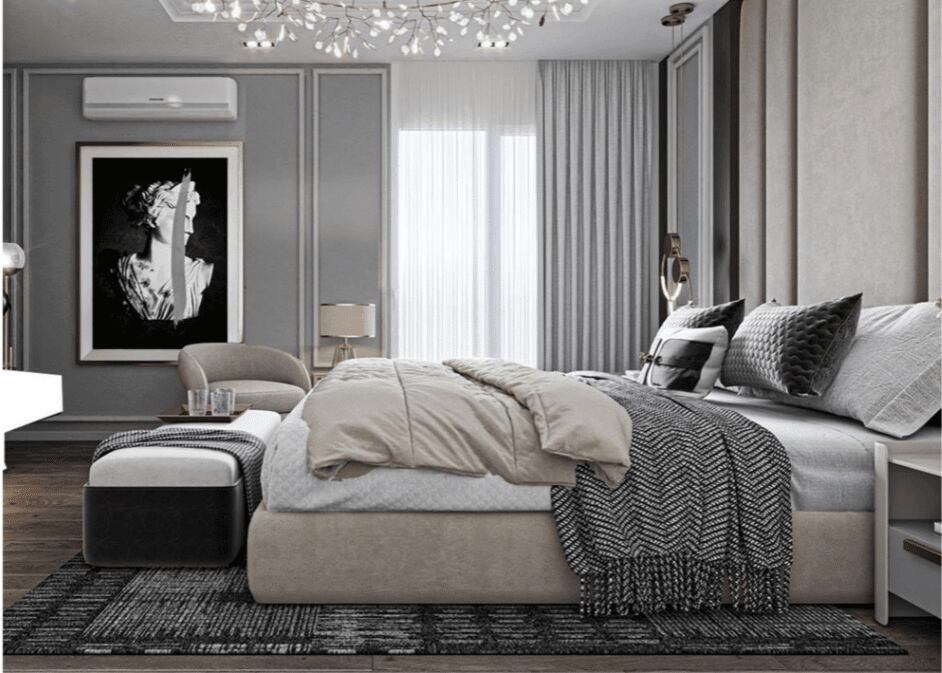 bedroom-design-with-black-and-white-theme